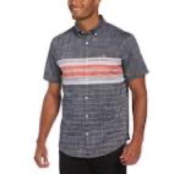 PENGUIN by Munsingwear Shirt Striped Button Down Dark Sapphire size Large - Picture 1 of 10